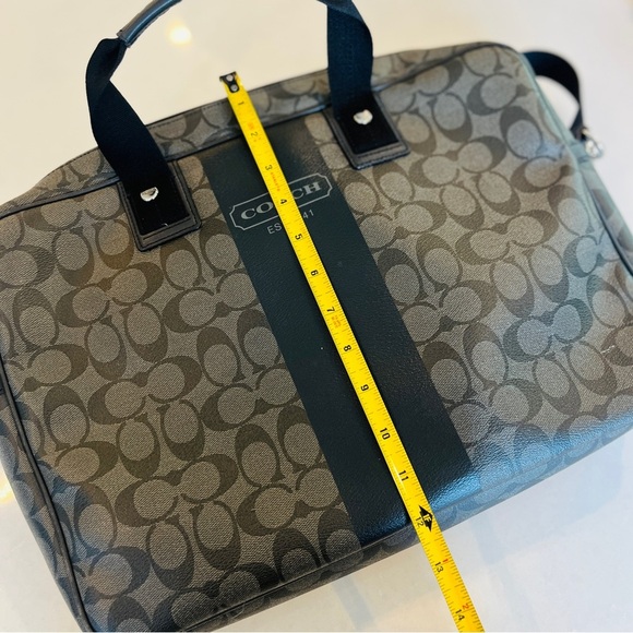 Coach Laptop Messenger Bag In Monogram Waxed Canvas - Grey - Picture 10 of 10